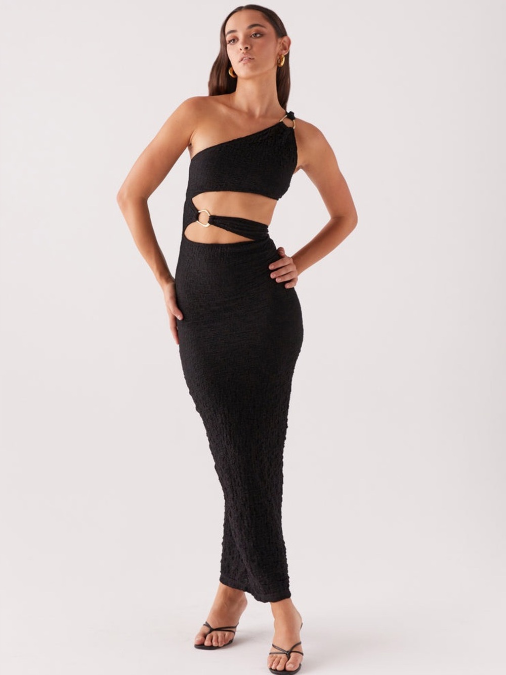 Peppermayo North Haven One-Shoulder Cutout Maxi Dress with Ring Detail